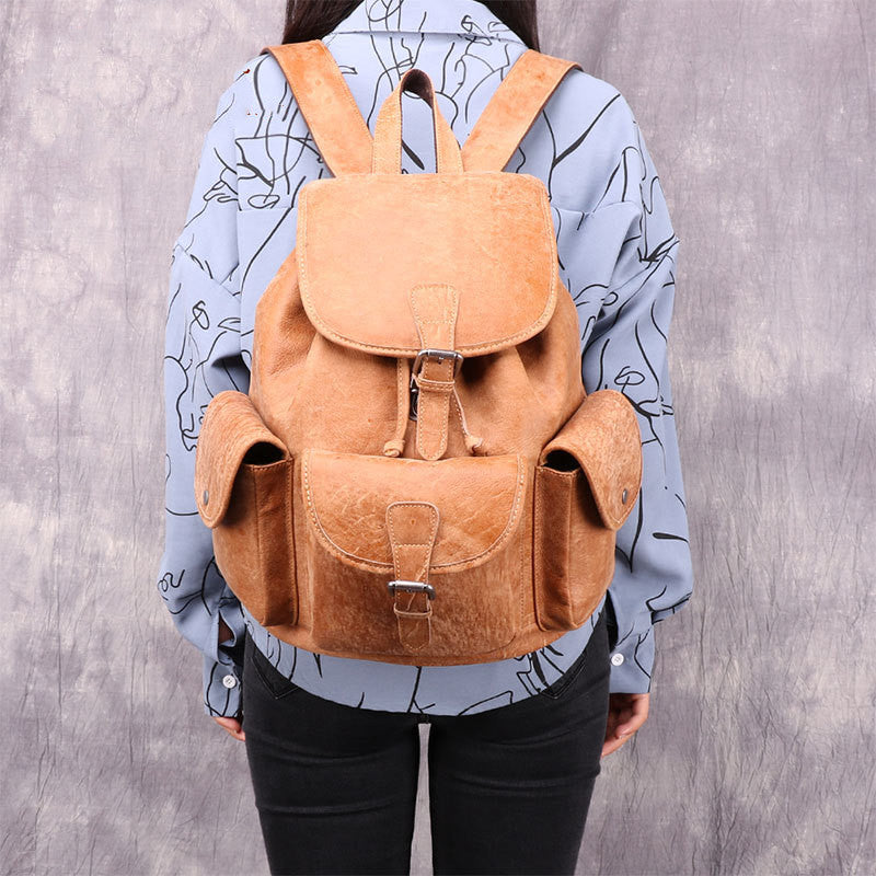 Tan Leather Backpack