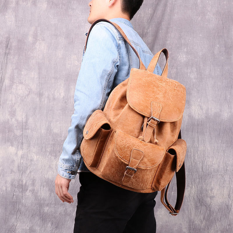 Tan Leather Backpack