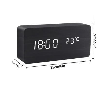 Wood LED Alarm Clock